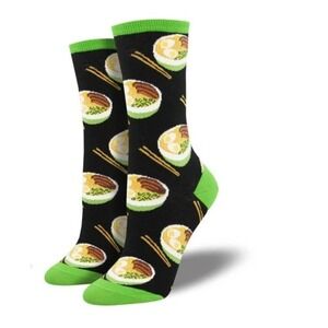 Ramen Noodles Novelty Socks One Size Noodle Sox NEW Fun Gift Black